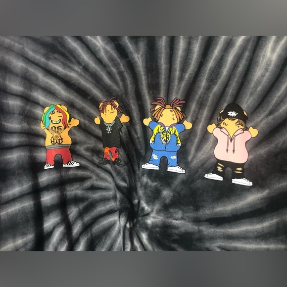 NWOT Grizzly Griptape Four Bears Lil Rapper Grey Tie-Dye Long Sleeve T - Size L - Picture 2 of 4